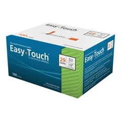 MHC Medical Insulin Syringe with Needle EasyTouch 0.5 mL 29 Gauge 1/2 Inch Thin Wall NonSafety, 500/CS