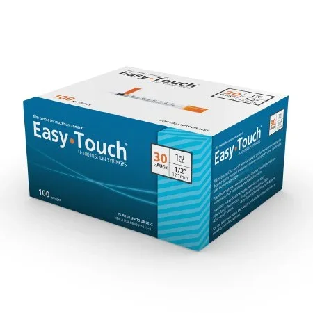 Mhc Medical Insulin Syringe With Needle Easytouch 1 Ml 30 Gauge 1/2 Inch Attached Needle Without Safety – 830155