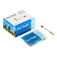 MHC Medical Insulin Syringe with Needle EasyTouch 1 mL 30 Gauge 1/2 Inch Thin Wall NonSafety, 100 EA/BX
