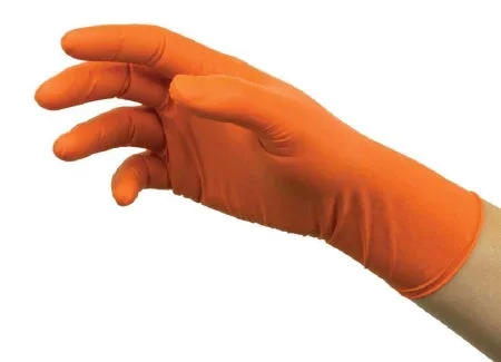 Microflex Medical Blaze Exam Glove Small NonSterile Nitrile Standard Cuff Length Textured Fingertips Orange Not Chemo Approved – N481