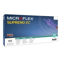 Microflex Medical Exam Glove Supreno EC Small NonSterile Nitrile Extended Cuff Length Textured Fingertips Blue Chemo Tested, 50/BX