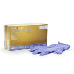 Microflex Medical Exam Glove Supreno SE Large NonSterile Nitrile Standard Cuff Length Textured Fingertips Blue Not Rated, 1000/CS