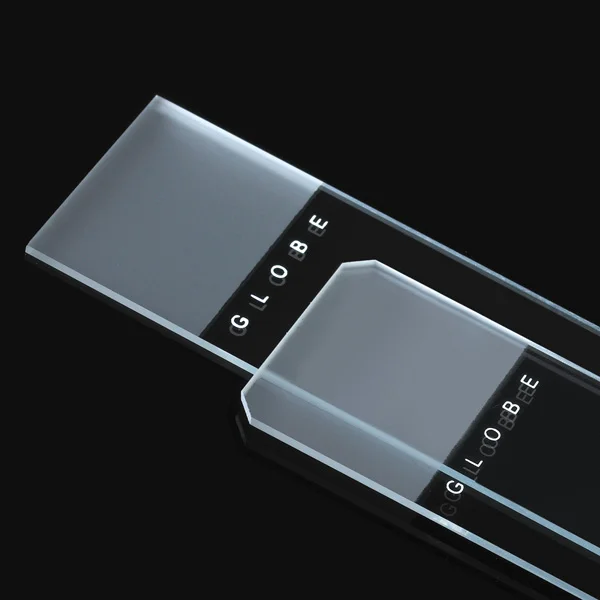 Microscope Slides, 25 x 75mm, 90? Ground Edges, Frosted: 1 End, 1 Side