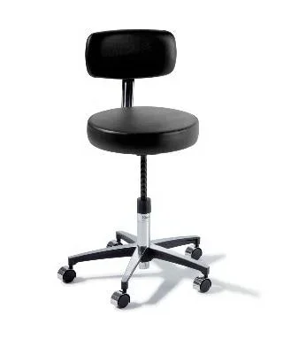 Midmark Ritter 275 Classic Series Manual Screw Adjust Stool Backrest Screw Adjust, Manual, Pneumatic Seat Height Adjustment 5 Casters Stone – 275-001-814