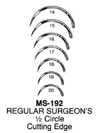Miltex Integra Miltex Suture Needle 1/2 Circle Cutting Edge Needle Cutting Edge Type Size 14 Needle – S192-14
