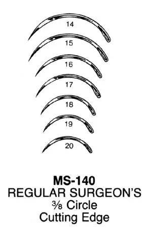 Miltex Integra Miltex Suture Needle 3/8 Circle Reverse Cutting Needle Regular Surgeon’s Type Size 18 Needle – S140-18
