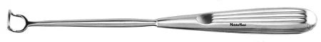 Miltex MeisterHand Adenoid Curette Barnhill 8-1/2 Inch Length Single-ended Hollow Handle with Grooves Size 0, 11 mm Tip Curved Fenestrated Rectangular Tip – H20-800
