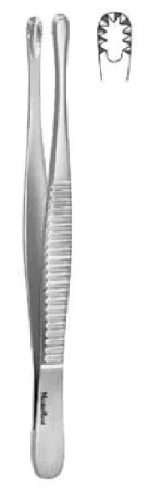 Miltex MeisterHand Dressing Forceps 8 Inch Surgical Grade Stainless Steel (German) NonSterile NonLocking Thumb Handle Straight Serrated Tips – MH6-14
