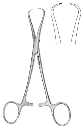 Miltex MeisterHand Tenaculum Forceps Adair 6-1/2 Inch Surgical Grade Stainless Steel (German) NonSterile Ratchet Lock Finger Ring Handle Straight 1 X 1 Prongs – H16-51
