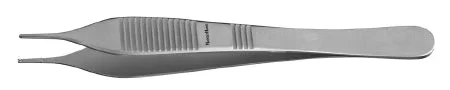 Miltex MeisterHand Tissue Forceps Adson 4-3/4 Inch Surgical Grade Stainless Steel (German) NonSterile NonLocking Thumb Handle Straight 1 X 2 Teeth w/Tying Platform – H6-123