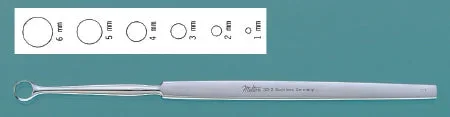 Miltex Miltex Dermal Curette Fox 5-1/2 Inch Length Single-ended Flat Handle 6 mm Tip Straight Fenestrated Round Tip – 33-2