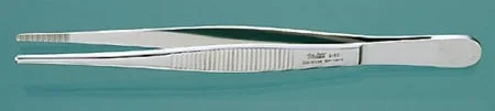 Miltex Miltex Dressing Forceps 5 Inch OR Grade Stainless Steel (German) NonSterile NonLocking Thumb Handle Straight Delicate Serrated Tips – 43642