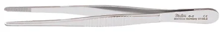 Miltex Miltex Dressing Forceps 6 Inch OR Grade Stainless Steel (German) NonSterile NonLocking Thumb Handle Straight Serrated Tips – 43626