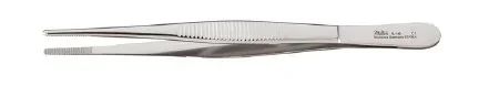 Miltex Miltex Dressing Forceps 7 Inch OR Grade Stainless Steel (German) NonSterile NonLocking Thumb Handle Straight Serrated Tips – 43628