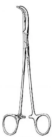 Miltex Miltex Hemostatic Forceps Sawtell 7-1/2 Inch OR Grade Stainless Steel (German) NonSterile Ratchet Lock Finger Ring Handle Curved Serrated Tip – 22-668