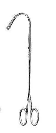Miltex Miltex Kidney Stone Forceps Randall 7-1/2 Inch OR Grade Stainless Steel (German) NonSterile NonLocking Finger Ring Handle Curved Serrated Tip, Full Curved – 29-290