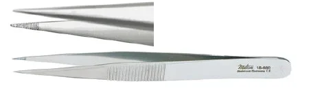 Miltex Miltex Splinter Forceps Thorpe 4 Inch OR Grade Stainless Steel (German) NonSterile NonLocking Thumb Handle Straight Serrated Tip – 18-980