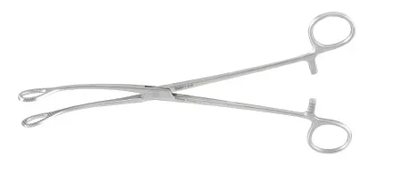 Miltex Miltex Sponge Forceps Foerster 9-1/2 Inch OR Grade Stainless Steel (German) NonSterile Ratchet Lock Finger Ring Handle Curved Serrated Tip – 7-610