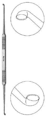 Miltex Miltex Stapes Curette House 7 Inch Length Double-ended Handle 2.25 X 3 mm Tip / 2 X 2.5 mm Tip Strong Angled Oval Cup Tip – 19-2529