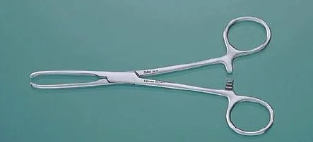 Miltex Miltex Tissue Forceps Allis 6 Inch OR Grade Stainless Steel (German) NonSterile Ratchet Lock Finger Ring Handle Angled 5 X 6 Teeth – 16-22