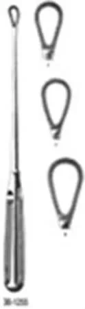Miltex Miltex Uterine Curette Greene 11 Inch Length Single-ended Hollow Handle with Grooves Size 2 Tip Blunt Serrated Loop Tip – 30-1255-2