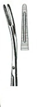 Miltex Miltex Uterine Dressing Forceps Maier 10 Inch OR Grade Stainless Steel (German) NonSterile Ratchet Lock Finger Ring Handle Curved 5 X 30 mm, Serrated Jaws – 30-855