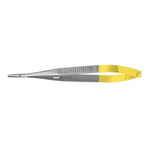 Miltex Needle Holder 5-1/2 Inch Length Straight Serrated Tips Flat Serrated Handle – PM-2440