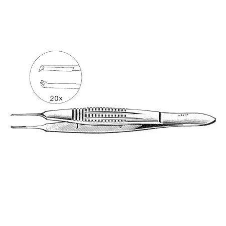 Miltex Suture Tying Forceps Jarit Castroviejo 4-1/4 Inch Length Or Grade Stainless Steel Nonsterile Nonlocking Serrated Wide Thumb Handle Straight 0.9 Mm Wide Tips With 1 X 2 Teeth – 355-162