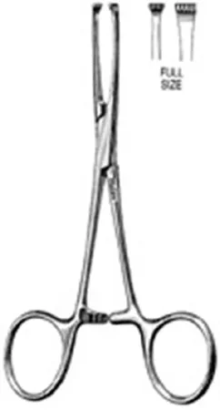 Miltex Tissue Forceps Baby Allis 5-1/2 Inch Surgical Grade Stainless Steel NonSterile Ratchet Lock Finger Ring Handle Straight 4 X 5 Teeth – 16-4