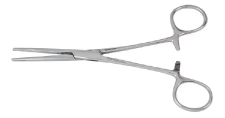 Miltex Vantage Hemostatic Forceps Rochester-Carmalt 8 Inch Floor Grade Stainless Steel NonSterile Ratchet Lock Finger Ring Handle Straight Cross Serrated Tips w/Longitudal Serrations – V97-180