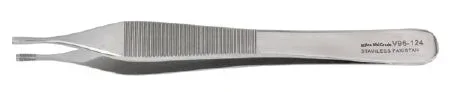 Miltex Vantage Tissue Forceps Adson-Brown 4-3/4 Inch Floor Grade Stainless Steel NonSterile NonLocking Thumb Handle Straight 7 X 7 Side Grasping Teeth – V96-124