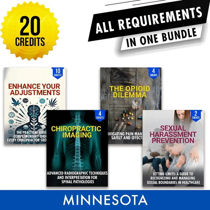 Minnesota Package 1: Full Recertification – All Required Chiropractic Continuing Education Hours in One Package, 20 Credits