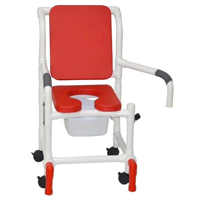 MJM Deluxe Shower Chair with Soft Elongated Commode Seat and Cushion