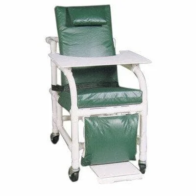MJM International Bariatric Extra Wide Geriatric PVC Padded Chair with Leg Extensions & Tray