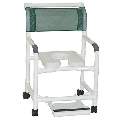 MJM International, deluxe shower chair (22″), twin casters (3″) – 20-4238