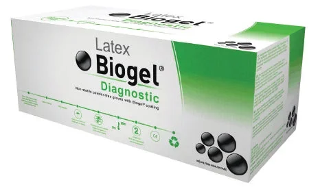 Molnlycke Biogel Diagnostic Exam Glove Size 7.5 NonSterile Latex Standard Cuff Length Micro-Textured Straw Not Chemo Approved – 30375