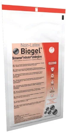 Molnlycke Biogel Skinsense Indicator Underglove Surgical Glove Size 9 Sterile Polyisoprene Standard Cuff Length Smooth Blue Not Chemo Approved – 40690