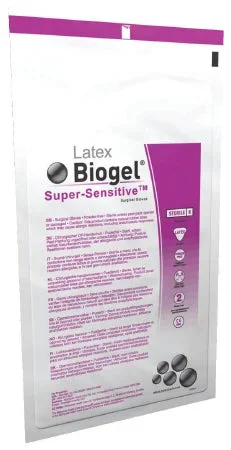 Molnlycke Biogel Super-Sensitive Surgical Glove Size 9 Sterile Latex Standard Cuff Length Smooth Straw Not Chemo Approved – 82590