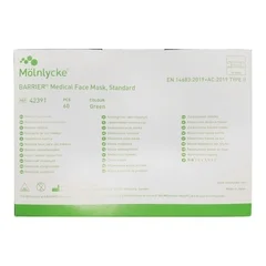 Molnlycke Healthcare Surgical Mask Barrier® Standard Pleated Tie Closure One Size Fits Most Green NonSterile Not Rated Adult, 600/CS