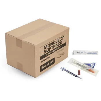 Monoject SoftPack Insulin Syringes by Covidien – Box of 100