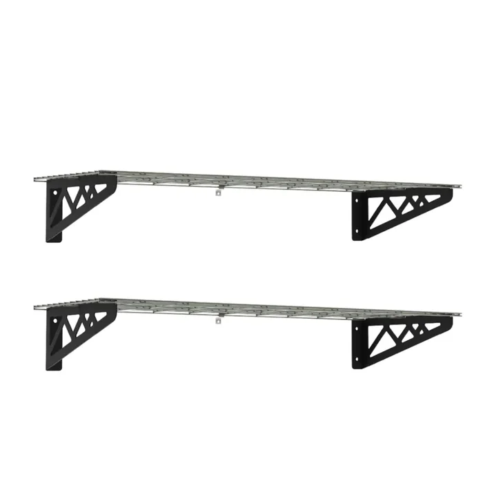 MonsterRax 12″ x 36″ Wall Shelves – Two Pack with Hooks – 300 lb Cap
