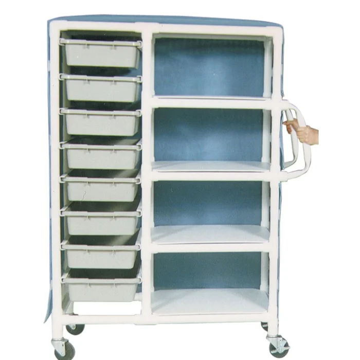 MRI PVC 8-Drawer Storage Cart MRI Cart, 8 Drawer, 4 Shelves, Mesh Fabric, Tan – 935483/TAN/MESH