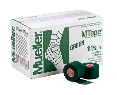 Mueller MTape, Green, 1.5″ x 10 yd – 32 rolls – 25-1013