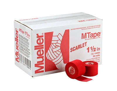 Mueller MTape, Scarlet, 1.5″ x 10 yd – 32 rolls – 25-1011