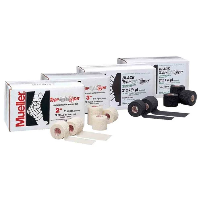 Mueller Tear-Light Tape White, 1-1/2″ x 7-1/2 yds, cs/32rls – 31742