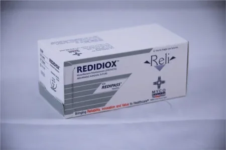 Myco Medical Supplies Reli Suture with Needle Absorbable Uncoated Violet Suture Monofilament Polydioxanone Size 4-0 27 Inch Suture 1-Needle 19 mm Length 3/8 Circle Reverse Cutting Needle – L397-SI