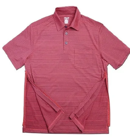 Narrative Apparel AuthoredPerfected Polo Polo Shirt X-Large Navy / Tomato Red Stripe 1 Pocket Short Sleeves Male – MTPST0592