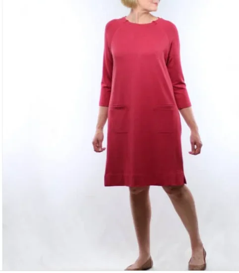 Narrative Apparel DRESS, KNIT DBL ZIP 3/4SLEEVE TOMATO HEATHER WMNS MED D/S – WDBDZ0323