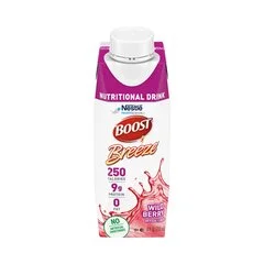 Nestle Healthcare Nutrition Oral Supplement Boost Breeze® Wild Berry Flavor Ready to Use 8 oz. Carton, 24/CS