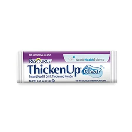 Nestle Healthcare Nutrition Resource Thickenup Clear Food and Beverage Thickener 1.4 Gram Stick Pack Unflavored Powder Consistency Varies By Preparation – 4390015193